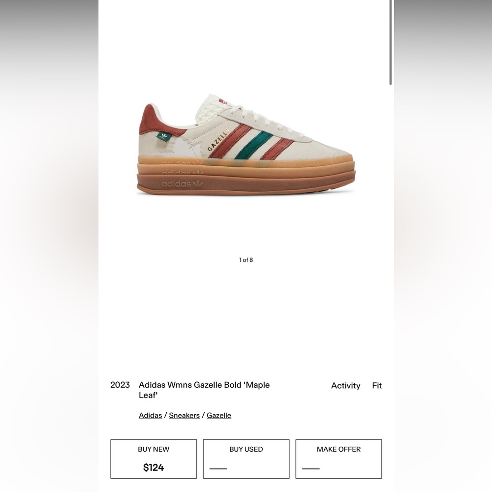 Adidas Women's Gazelle Bold Sneakers - Cream, Green, Red